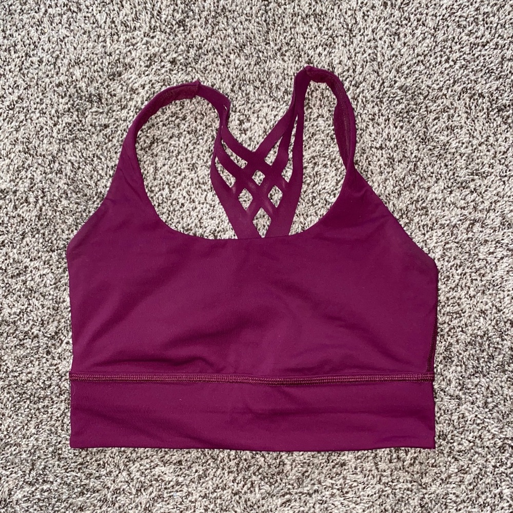 Lululemon long cropped sports bra- size 6